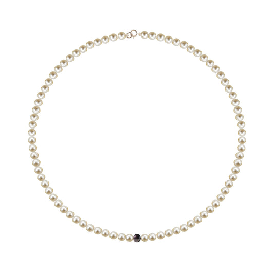 White and black pearl necklace 42cm