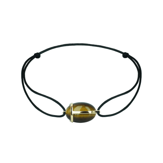 Bracelet Khepri or jaune et oeil de tigre