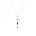 Load image into Gallery viewer, Louisette necklace in silver, black and green onyx
