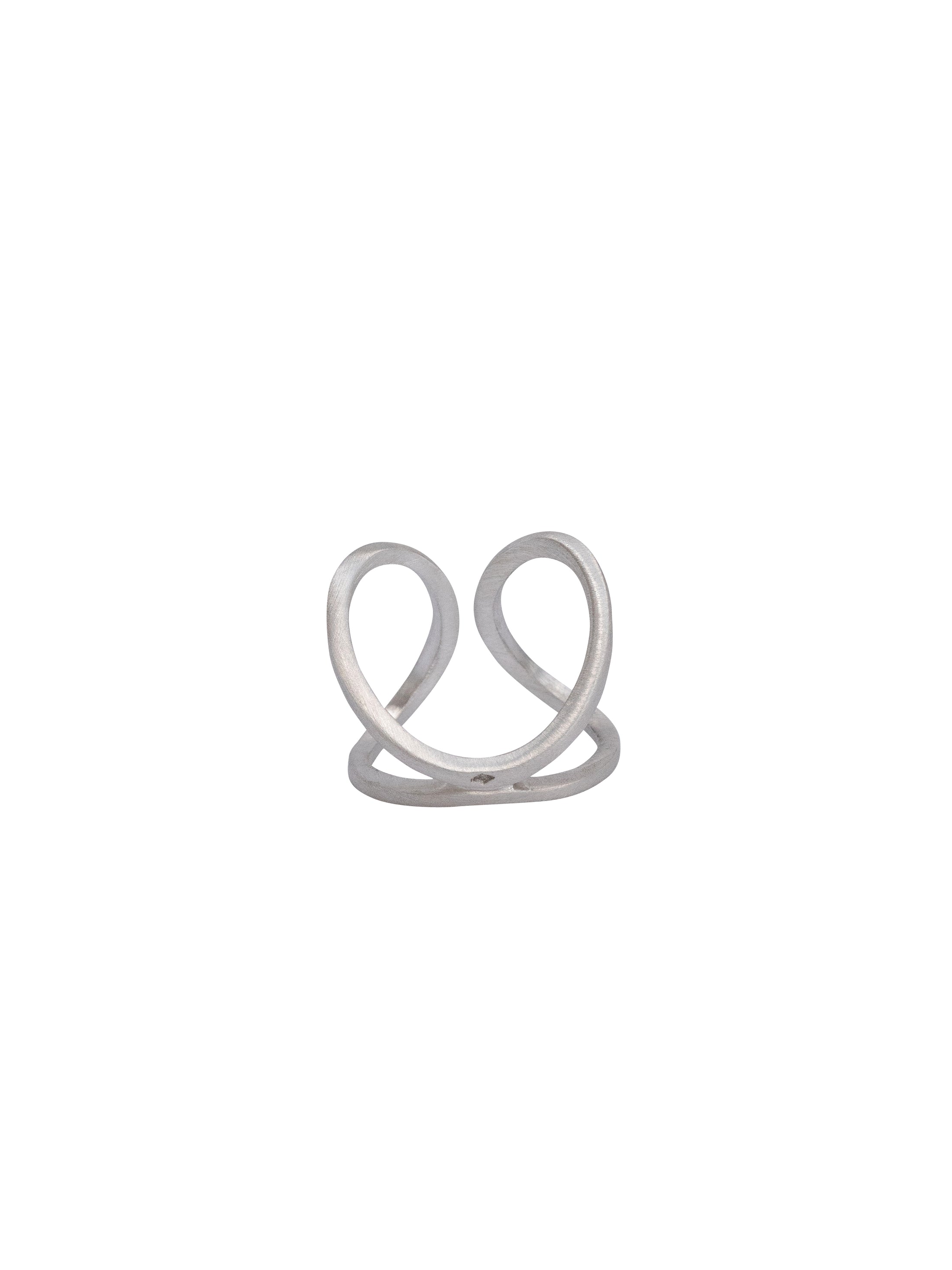 Mono boucle d'oreille Intrépide argent satiné