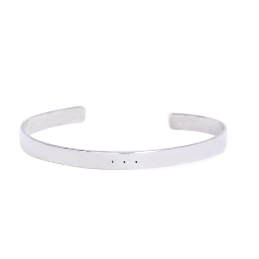 Silver claw bangle with 3 black diamonds