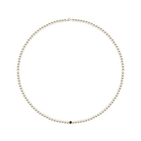 White and black pearl necklace 50 cm