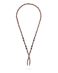 Charger l'image dans la visionneuse de la galerie, Sautoir Mala argent, malachite, émail, tourmalines roses et bois