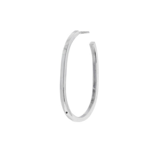Single silver and black diamond Bulle earring