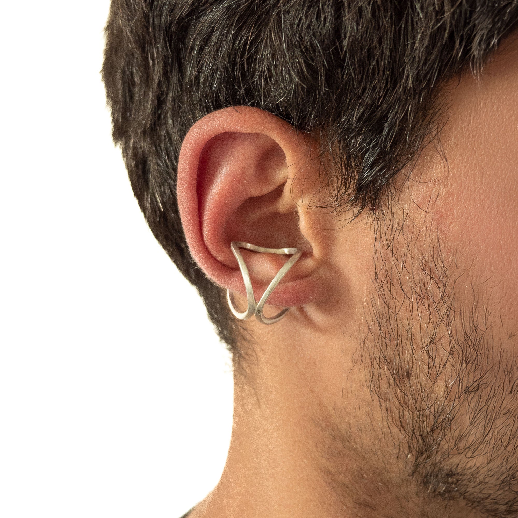 Mono boucle d'oreille Intrépide argent satiné