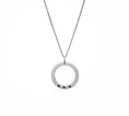 Load image into Gallery viewer, H necklace 3 black diamonds and anodized aluminum