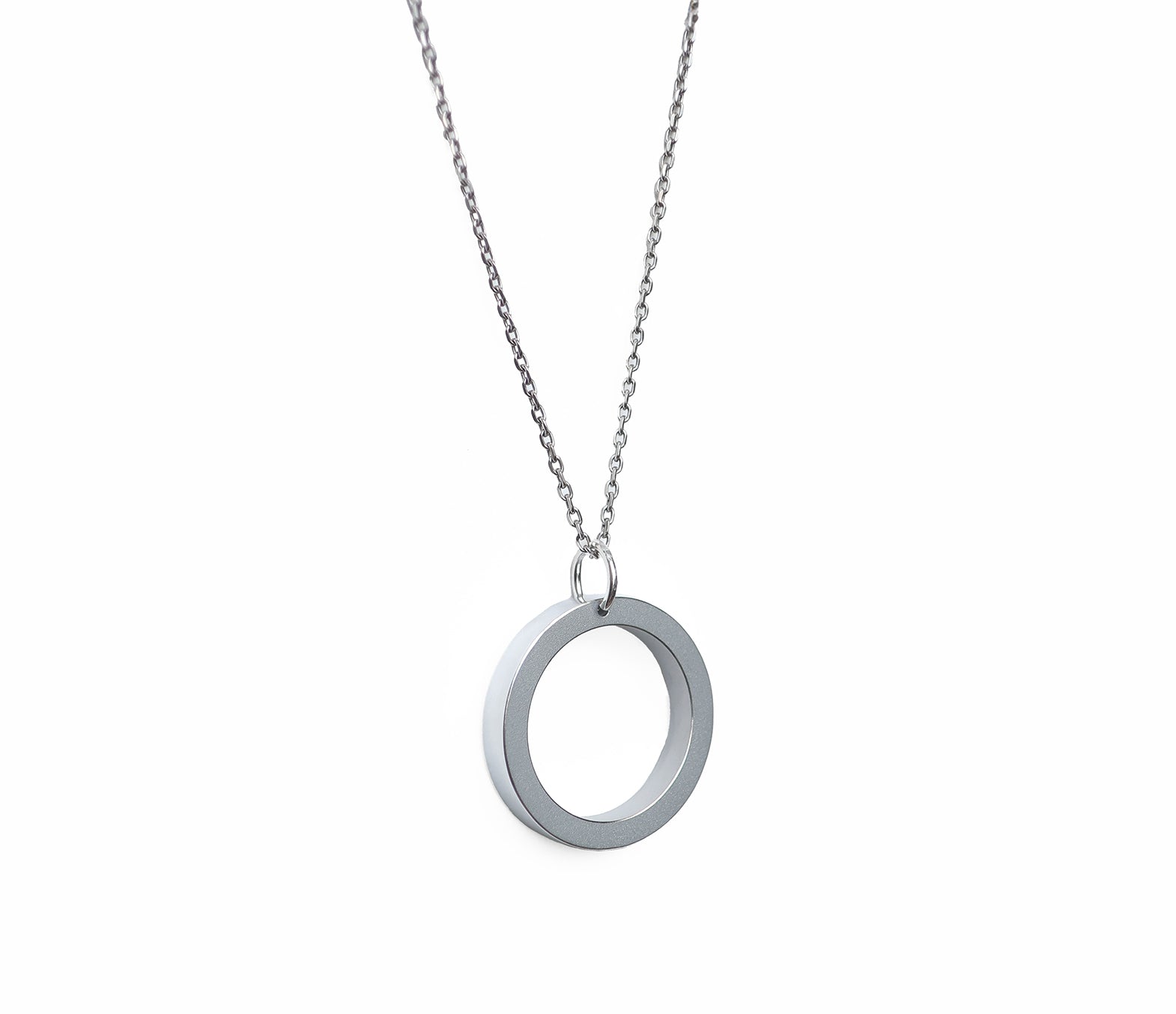H necklace 3 black diamonds and anodized aluminum
