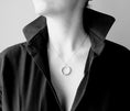 Load image into Gallery viewer, H necklace 3 black diamonds and anodized aluminum