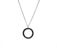 Load image into Gallery viewer, H necklace 3 white diamonds and black anodized aluminum