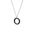 Load image into Gallery viewer, H necklace 3 white diamonds and black anodized aluminum