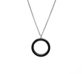 Load image into Gallery viewer, H necklace 3 white diamonds and black anodized aluminum