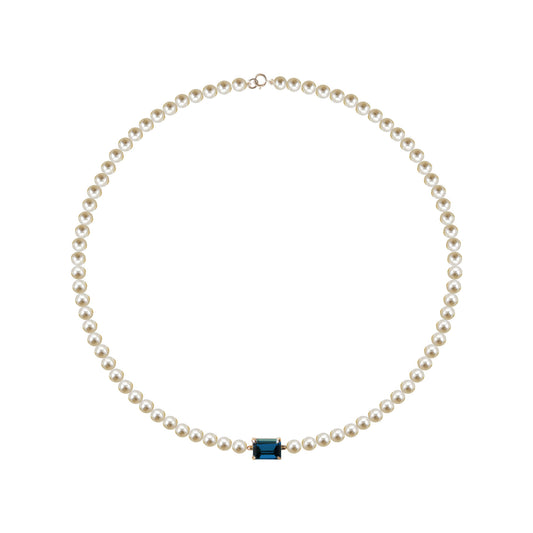 Collier Perles Lagon Saphir Royal