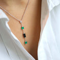 Load image into Gallery viewer, Louisette necklace in silver, black and green onyx