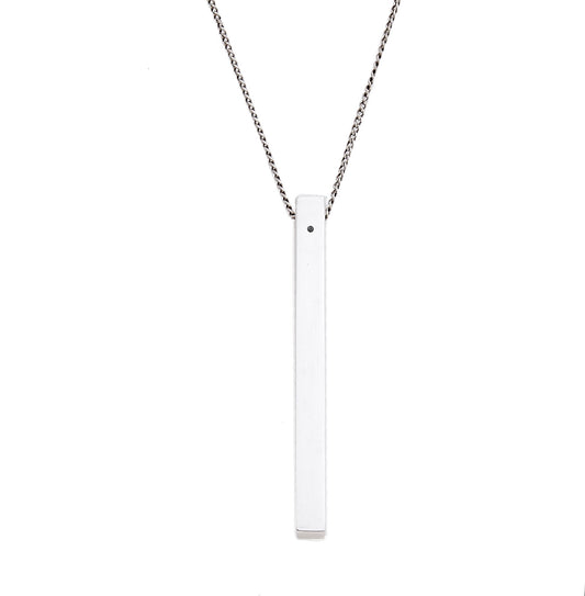 Silver and black diamond GM line pendant