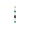 Load image into Gallery viewer, Mono boucle d'oreille droite Louisette argent, onyx noir et vert
