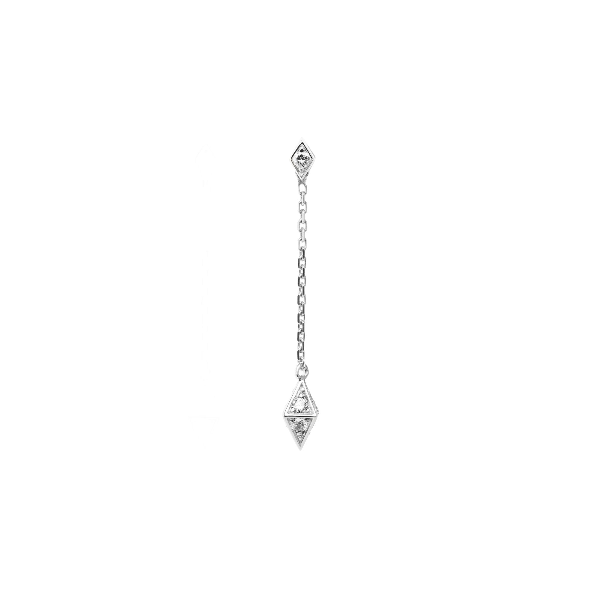 Mono boucle d'oreille Le Mini Joyau or gris 18 carats et diamants