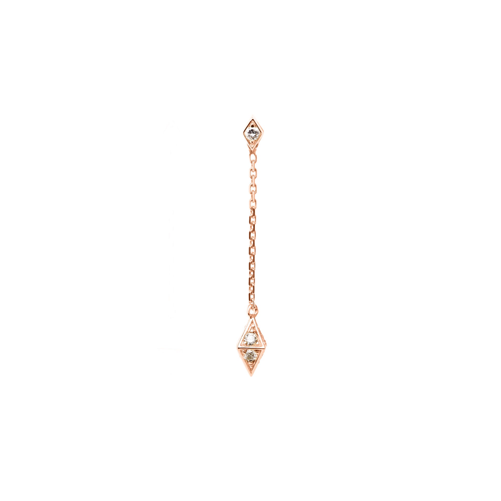 Mono boucle d'oreille Le Mini Joyau or rose 18 carats et diamants