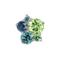 Charger l'image dans la visionneuse de la galerie, Mono boucle d'oreille pointilliste peridot topaze london blue or rose 18 carats

