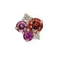 Charger l'image dans la visionneuse de la galerie, Mono boucle d'oreille pointilliste grenat rhodolite or rose 18 carats
