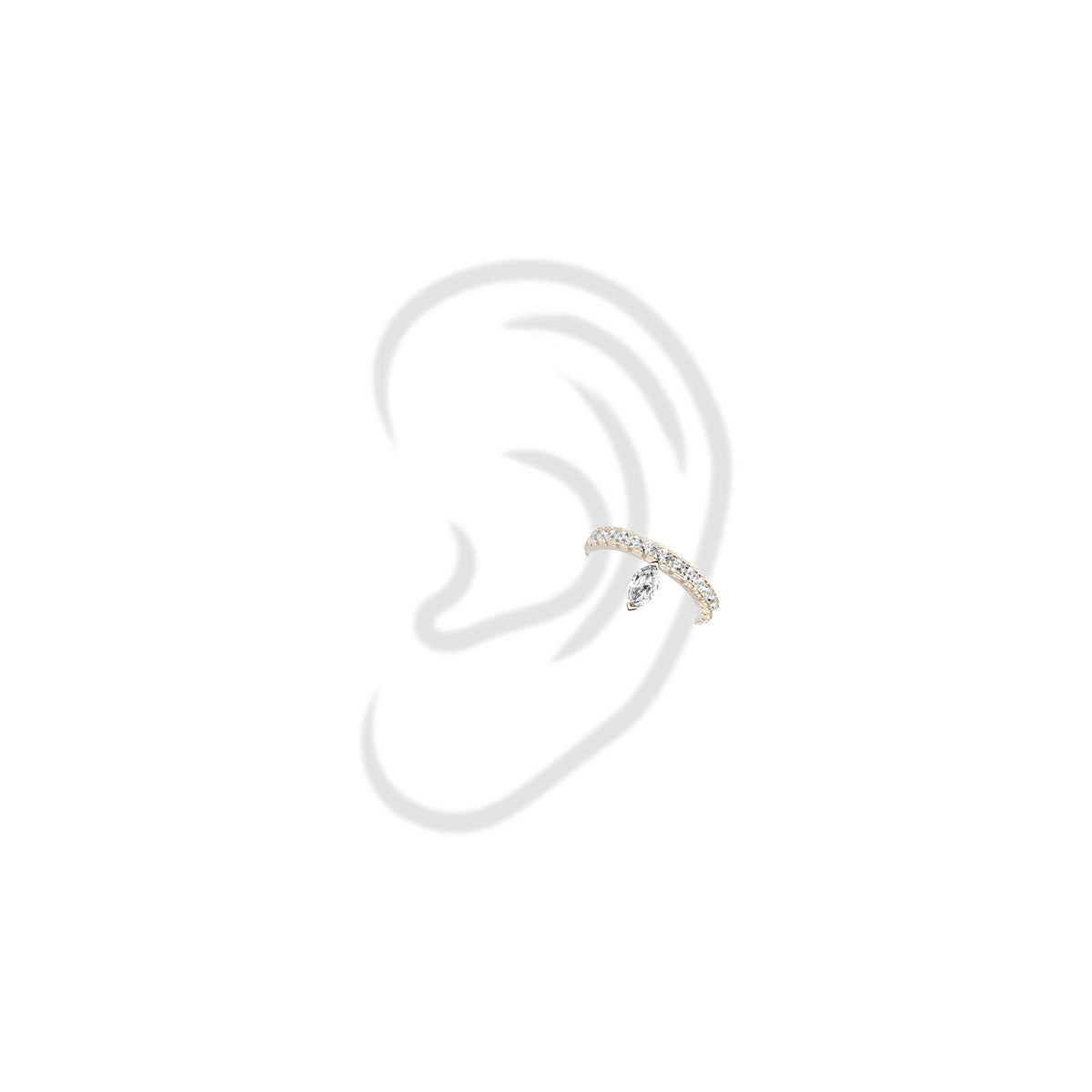 Ear cuff Iris Marquise or blanc