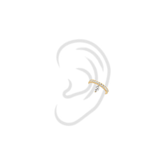 Ear cuff Iris Marquise or jaune