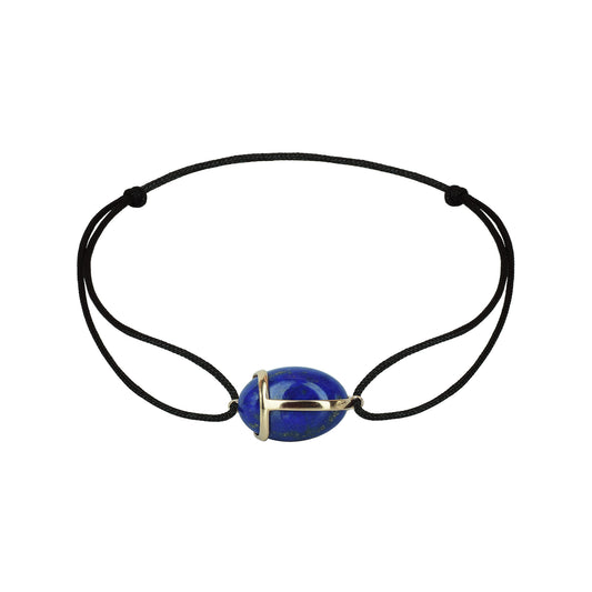 Bracelet Khepri or jaune et lapis lazuli