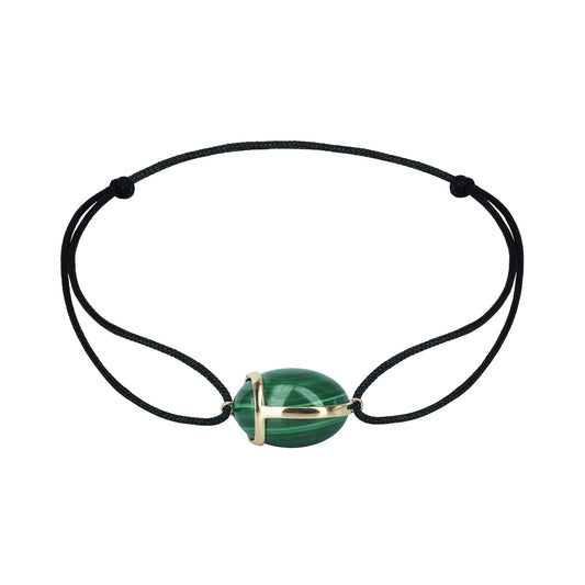 Khepri yellow gold and malachite bracelet