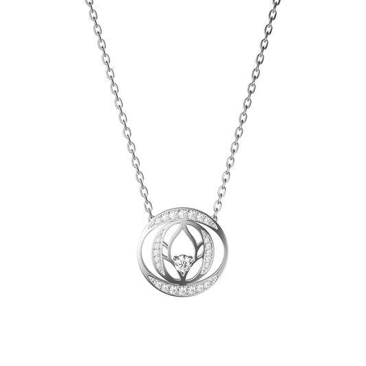 Collier Audace or blanc et diamants