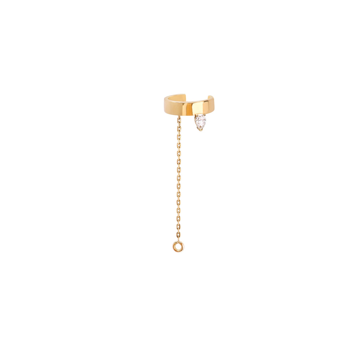Ear cuff Iris gold Pear or jaune