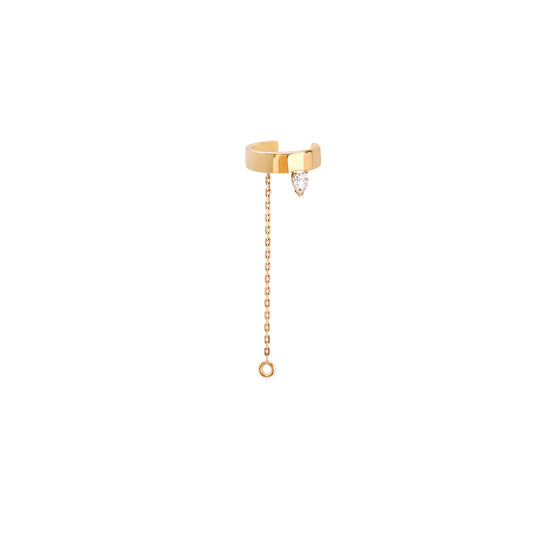 Ear cuff Iris gold Pear or jaune
