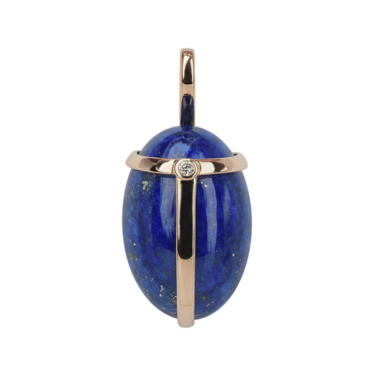 Khepri yellow gold diamond lapis lazuli pendant