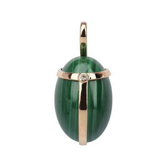 Khepri yellow gold malachite diamond pendant