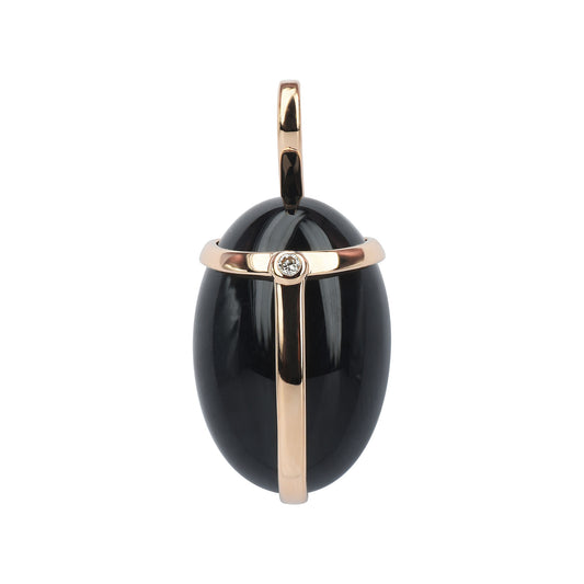 Pendentif Khepri or jaune diamant onyx