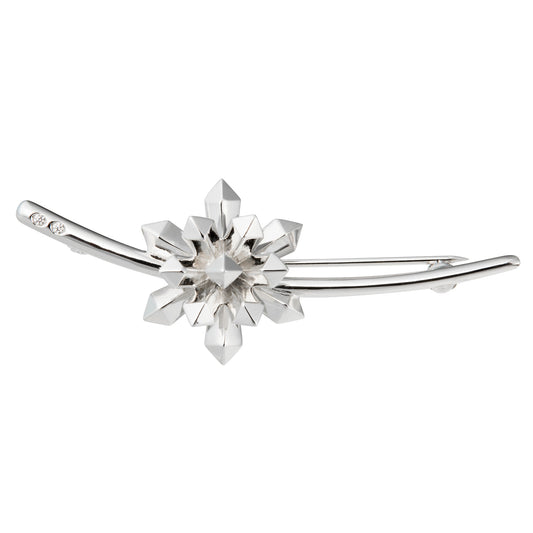 Broche quartz argent et diamants