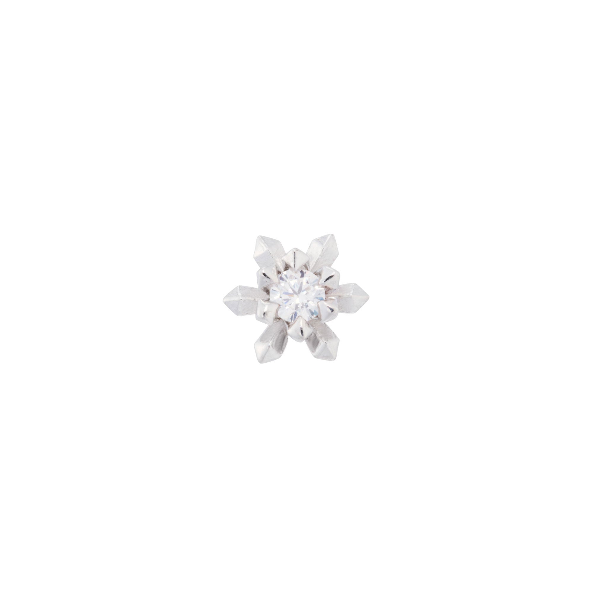 Single silver quartz and diamond loop