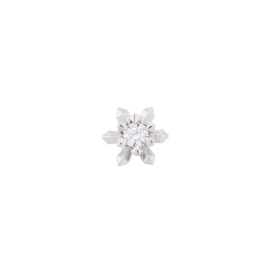 Mono boucle quartz argent et diamant