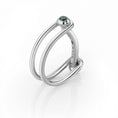 Charger l'image dans la visionneuse de la galerie, Bague Switch diamant teal bleu et argent
