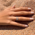 Charger l'image dans la visionneuse de la galerie, Bague Switch diamant teal bleu et argent
