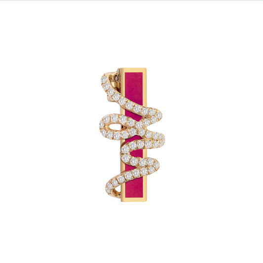 Mono Boucle d'Oreille Aresti Rose Fuchsia