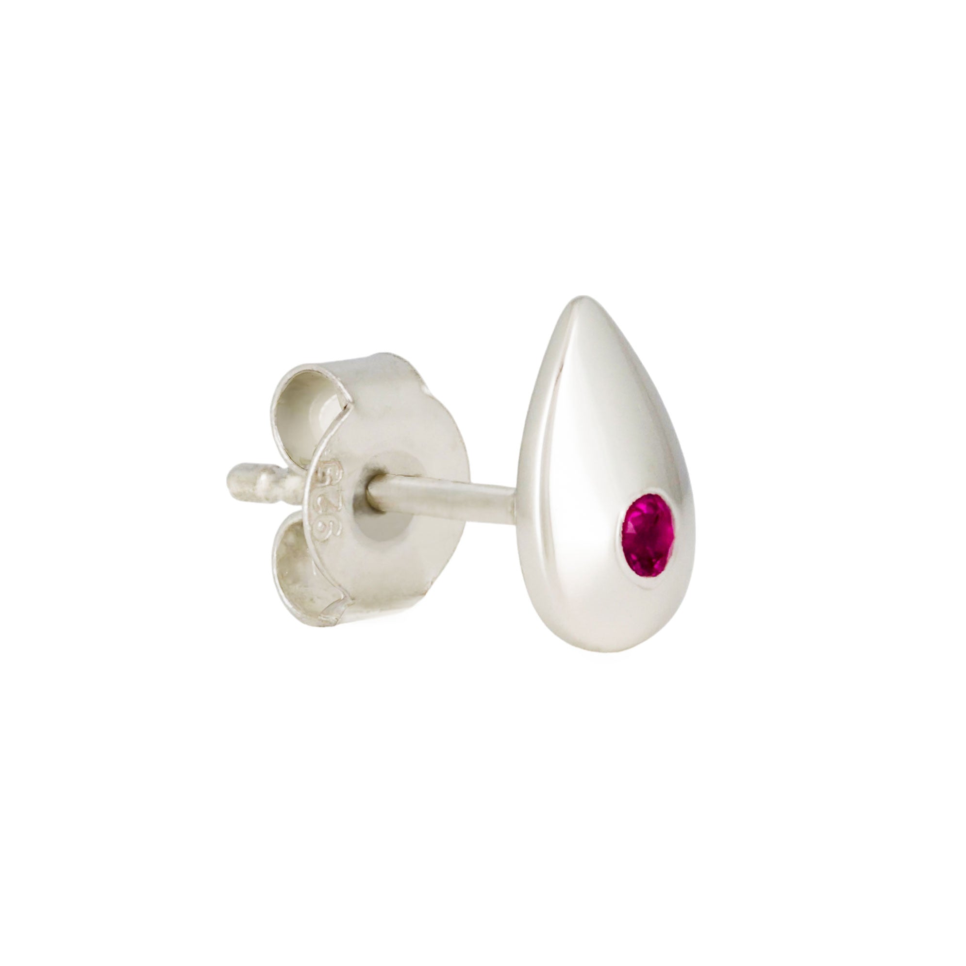 Mono boucle d'oreille Philia serti d'un saphir rose