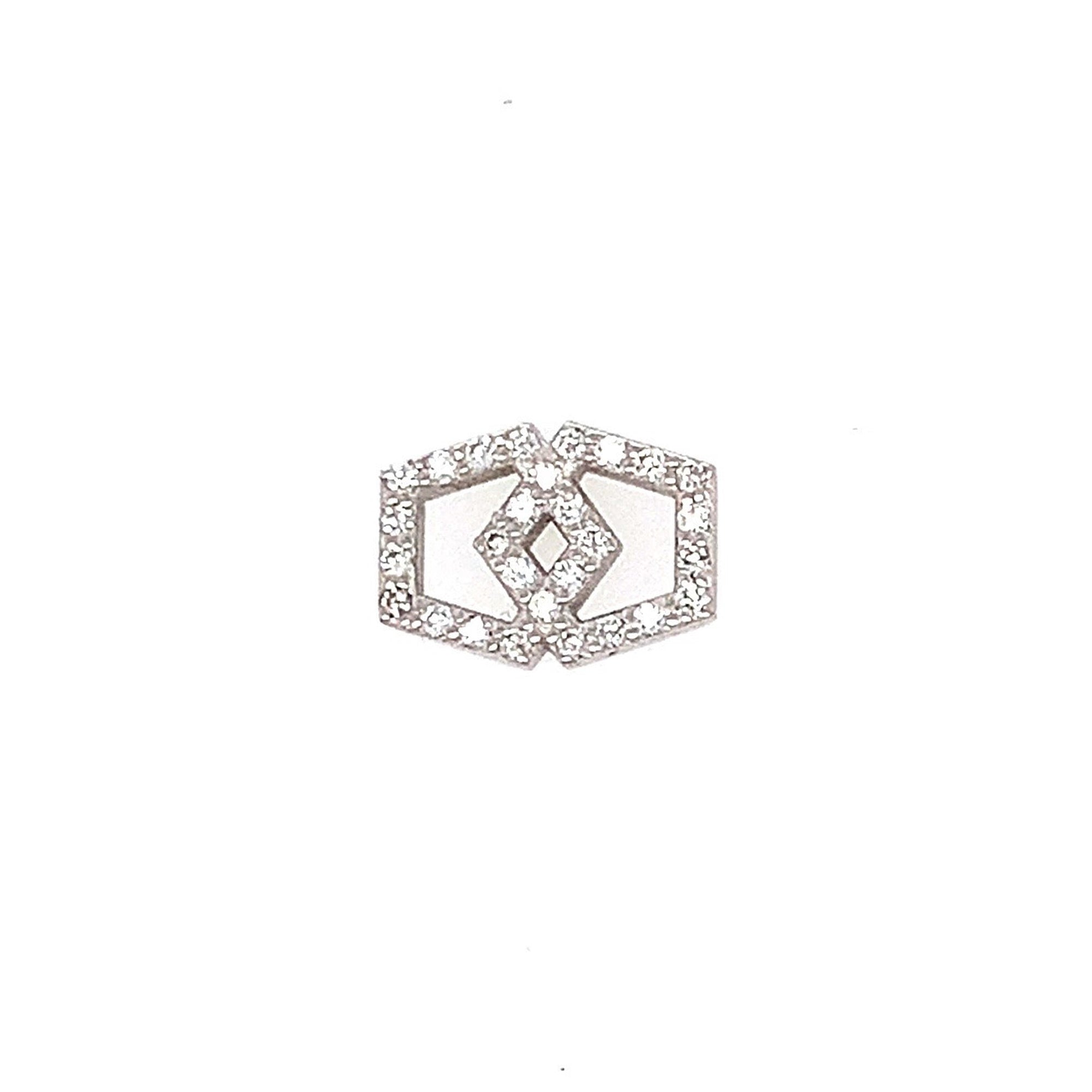 Mono Boucle d'Oreille Tamara - Diamants & or blanc 18 carats