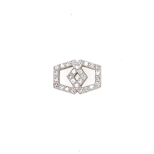Mono Boucle d'Oreille Tamara - Diamants & or blanc 18 carats