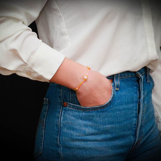 Dooble pink pearl bracelet