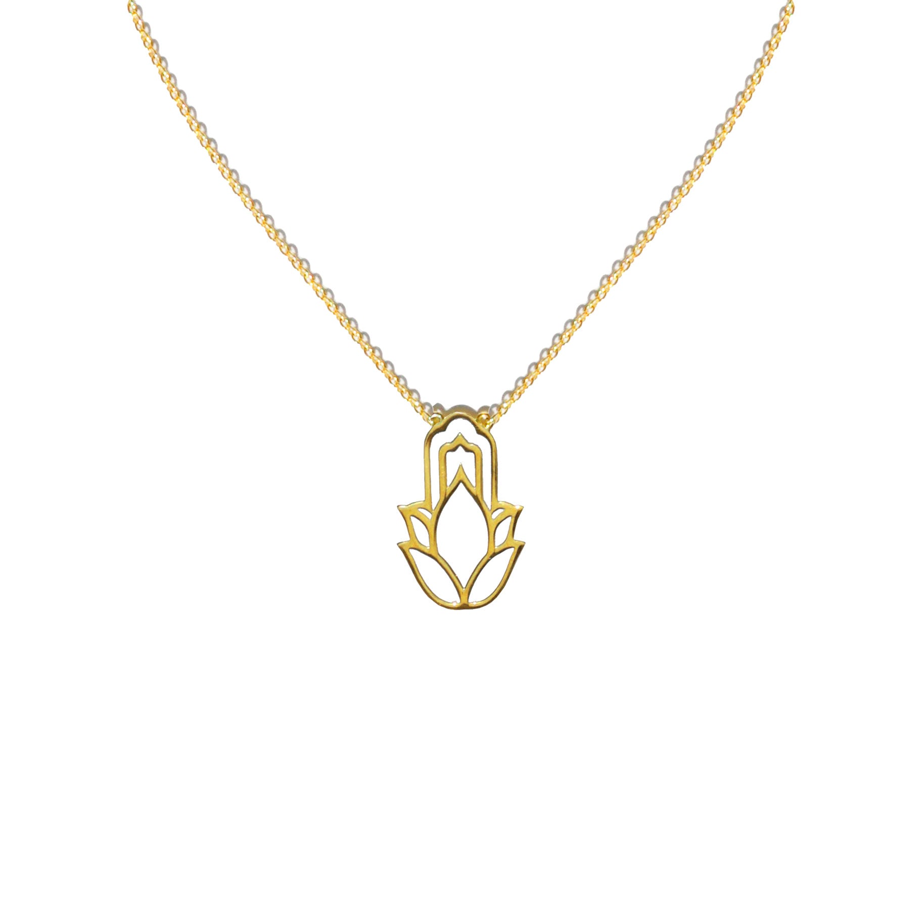 Yellow gold balance necklace