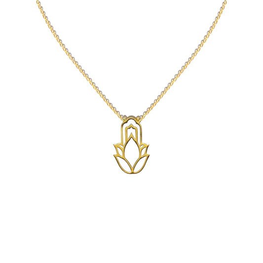 Yellow gold balance necklace